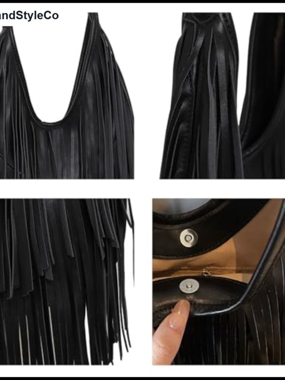 Western Fringe Purse Shoulder Bag Boho Hobo Handbag PU Leather - Picture 5 of 6